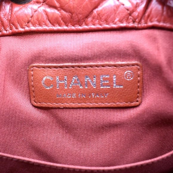 CHANEL  Gabrielle Chevron Aged Calfskin Leather Backpack Bag Red main image 6
